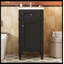 Meuble-lavabo autoportant de 16 po de style français avec lavabo en céramique, armoire simple avec porte à fermeture douce, tablette réglable et pieds pleins, noir-257871641