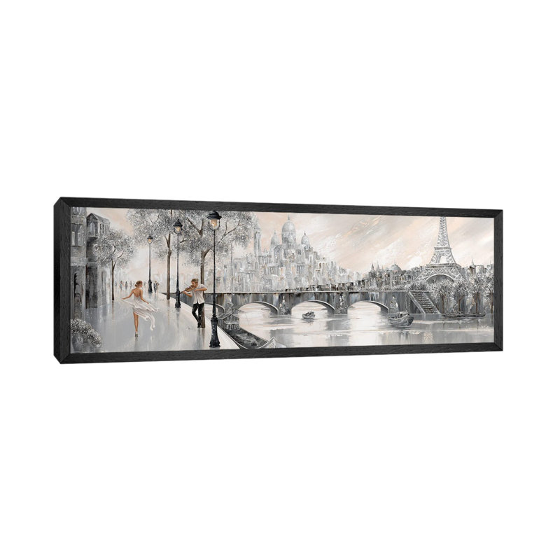 Captured By You, Paris Flair by Isabella Karolewicz - Floater Frame Panoramic Gallery-Wrapped Canvas Giclée on Canvas, Black