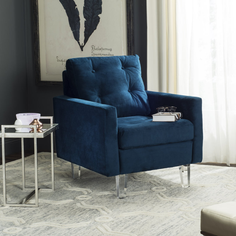 Fauteuil Anders, Bleu marine / transparent