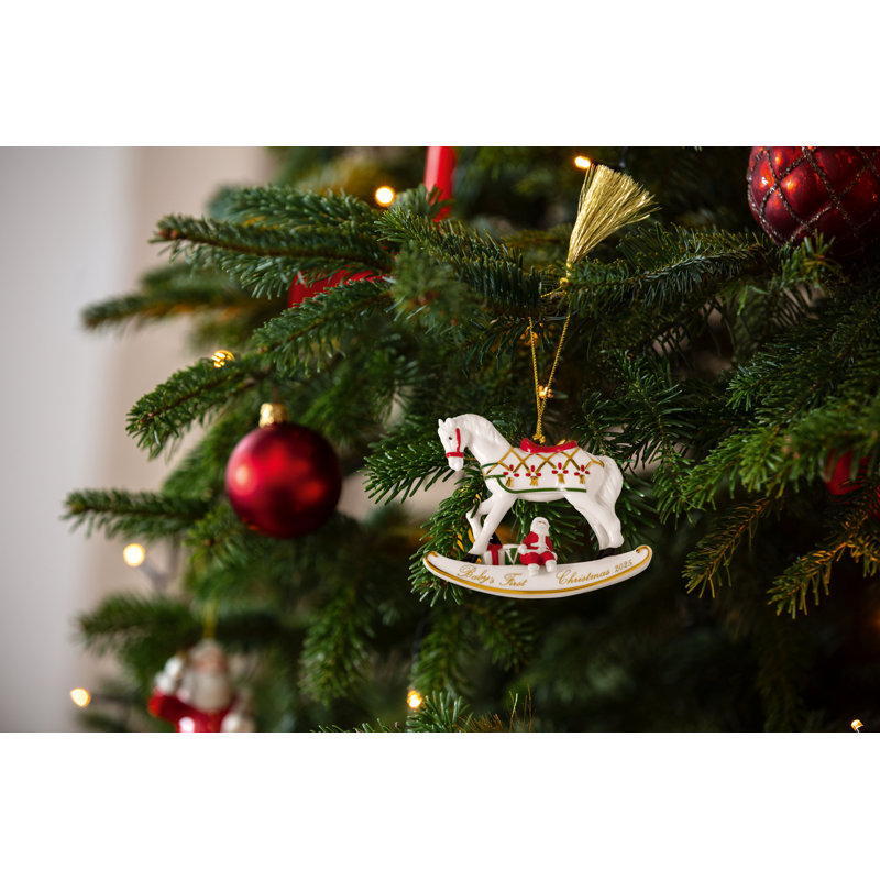 Villeroy & Boch Christmas Classics Collection Christmas Rocking Horse Ornament, Premium Porcelain, Collector’s Edition, Date 2025