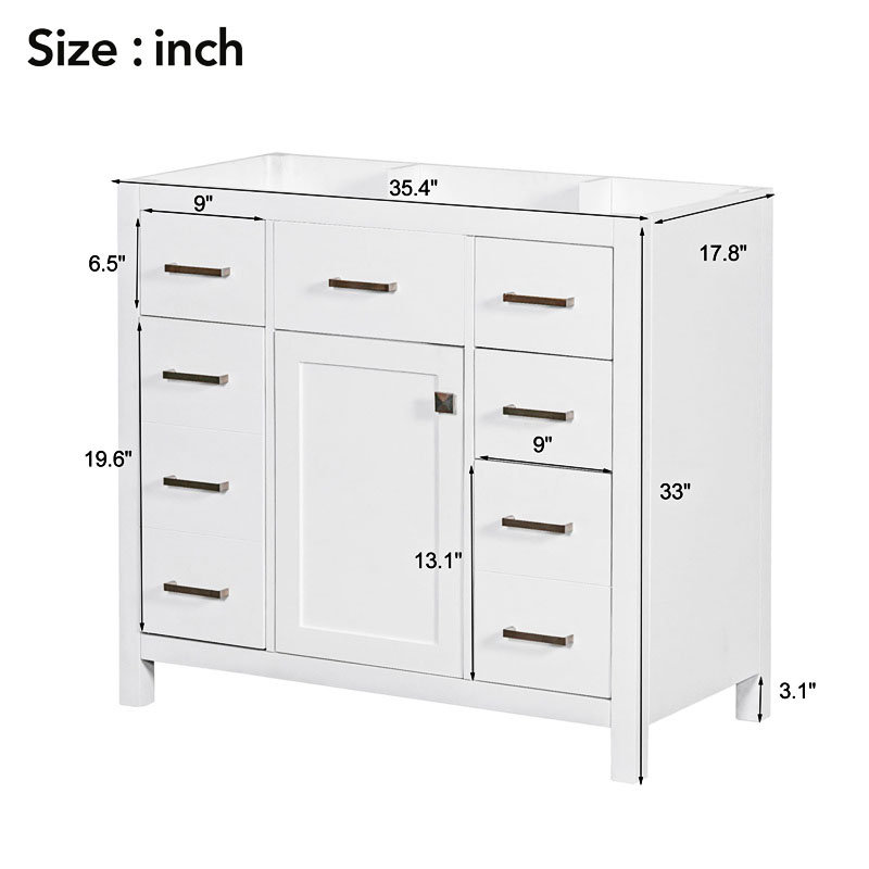 35.4'' Single Bathroom Vanity Base Only