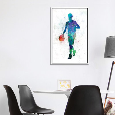 Young Man Basketball Player Dribbling by Paul Rommer - Painting on Canvas