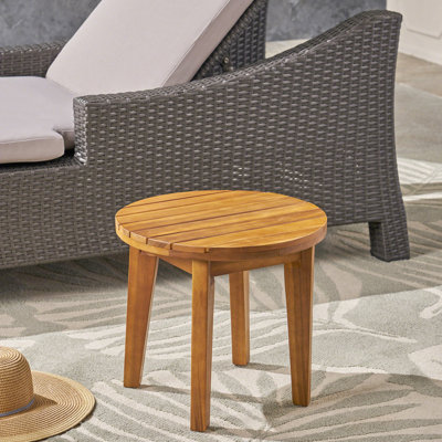 Outdoor 16" Side Table Of Wood, Finish, Rustic Grace Wood With Texture,
