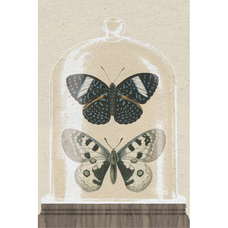 Cottage de papillons I - peinture, Pas de tapis, H 18 po x l 12 po, Papier avec cadre unique doré