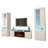 Azniv 110.2" Modern Entertainment Center with Electric Fireplace, High Gloss Finish, Media Storage-1500566986