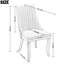 Chaises de salle à manger rembourrées en rayonne et en bois massif-1067581314