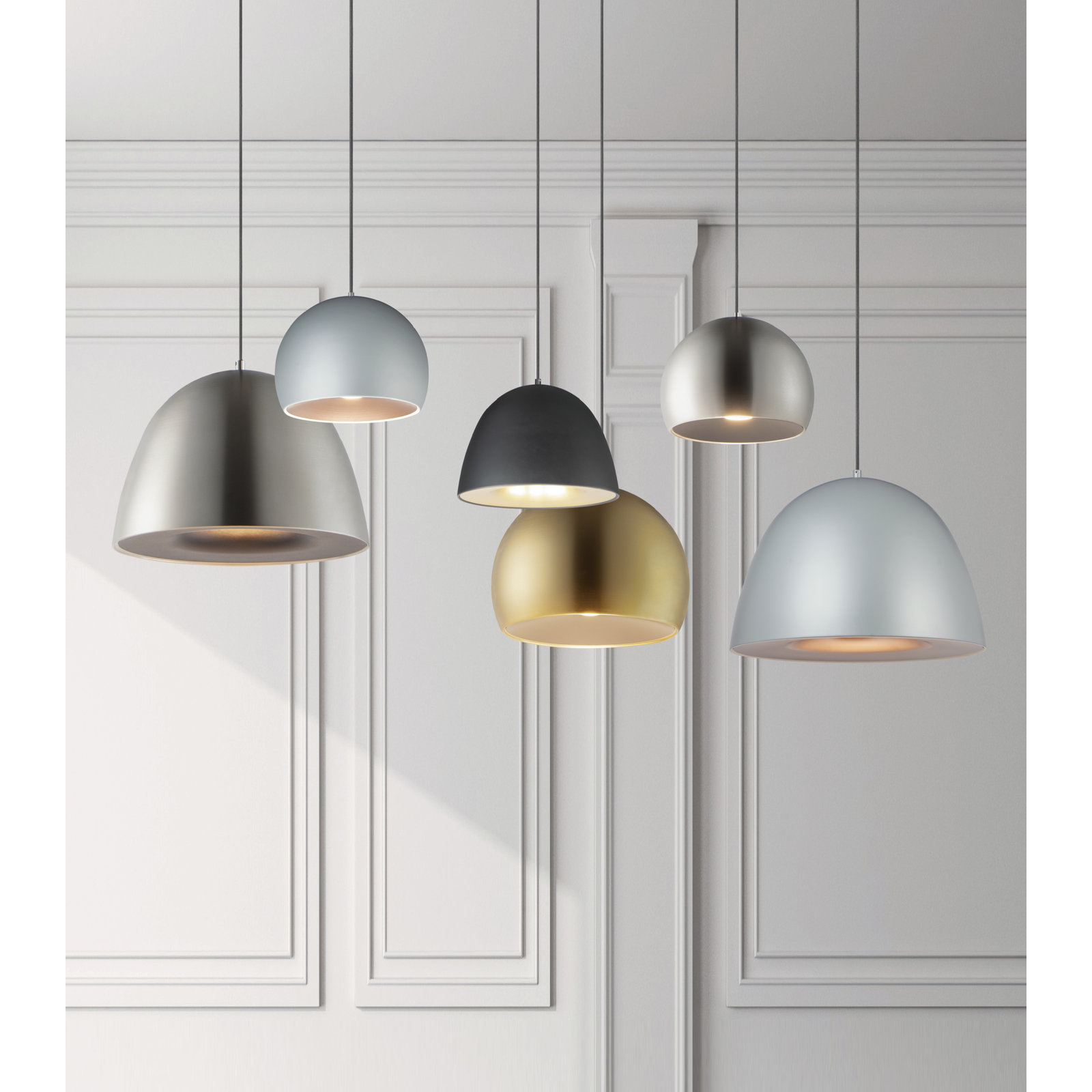 Nelle Single Light Metal Dimmable LED Pendant, 14.5" H x 19.75" W x 19.75" D, Dark Gray/Coffee