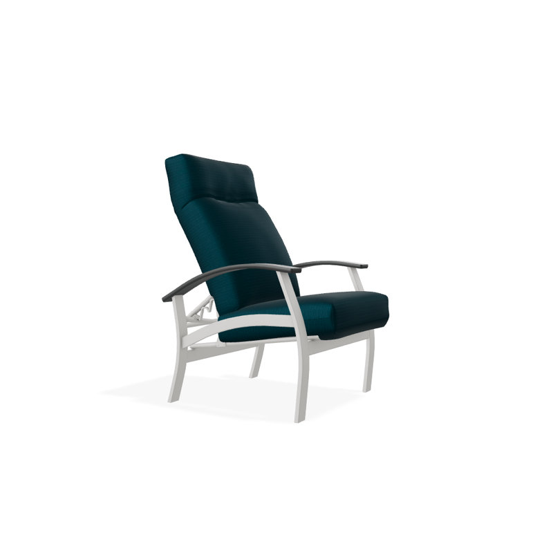Chaise de patio inclinable avec coussins Askar, Tissage uni palette paon Sunbrella®, Neige texturée, Graphite classique P30