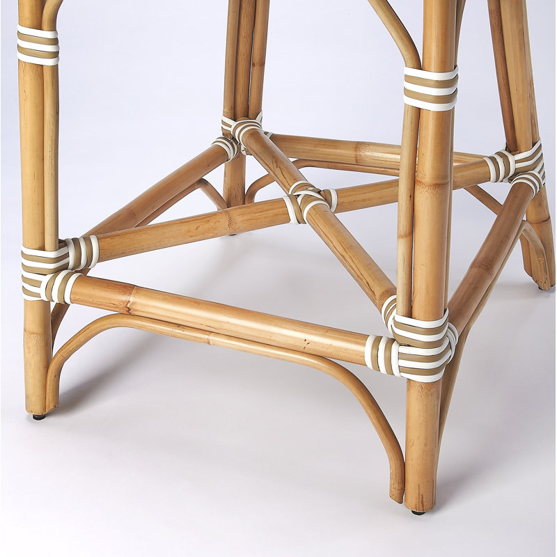 Solstice Rattan 25" Counter Stool, White/Tan