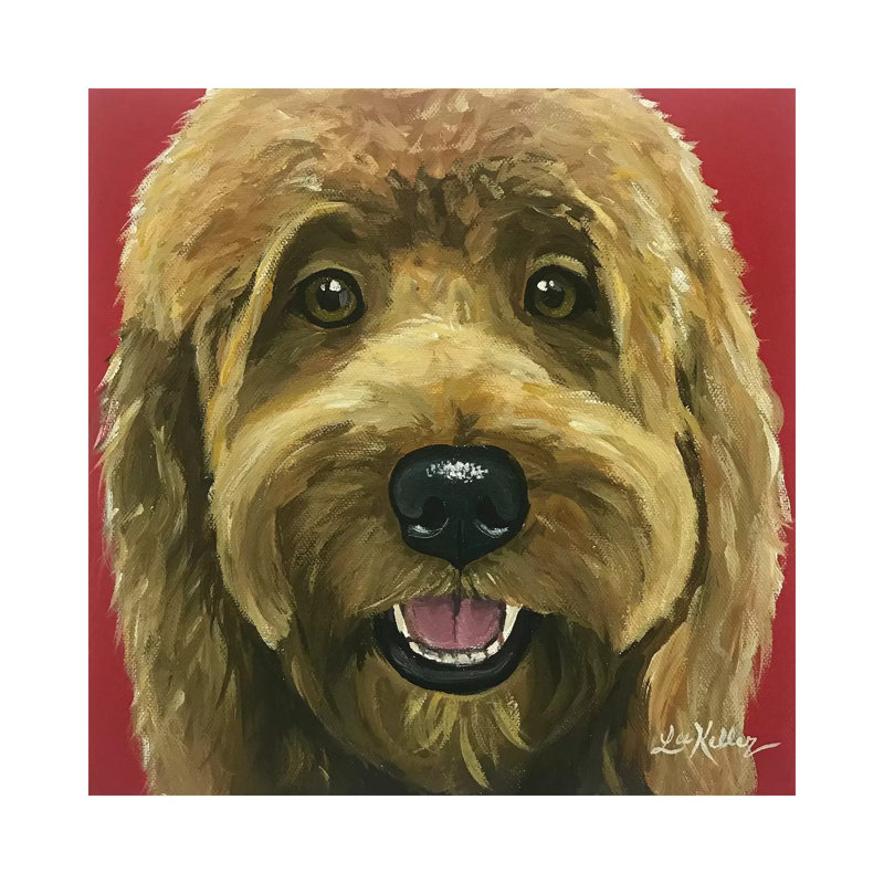 Nikki The Goldendoodle by Hippie Hound Studios - Wrapped Canvas Painting, 30.48 cm H x 30.48 cm W