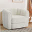 Fauteuil d'appoint pivotant de 37 po de largeur, fauteuil demi-tonneau pivotant Boucle, blanc-1870488473