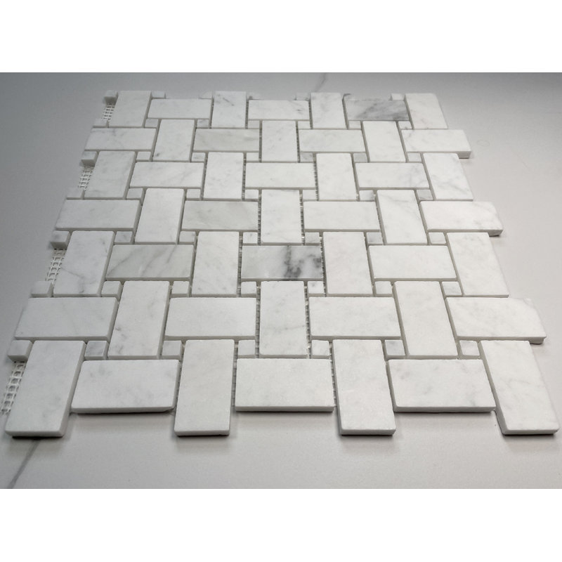 12" x 12" Marble Basketweave Mosaic Wall & Floor Tile