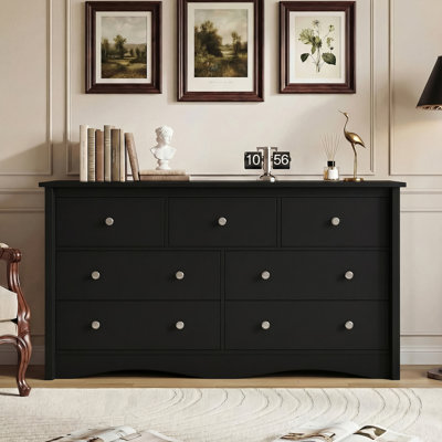 Modern Drawer Dresser With Anti-Tip Kit, Tall Wood Chest For Bedroom Or Living Room Storage