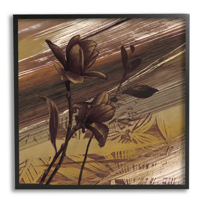 Fleurs marrons douces et abstraites, tons de terre brun clair