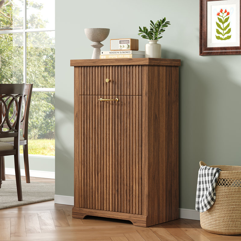 Armoire à ordures inclinable 13 gallons, Walnut