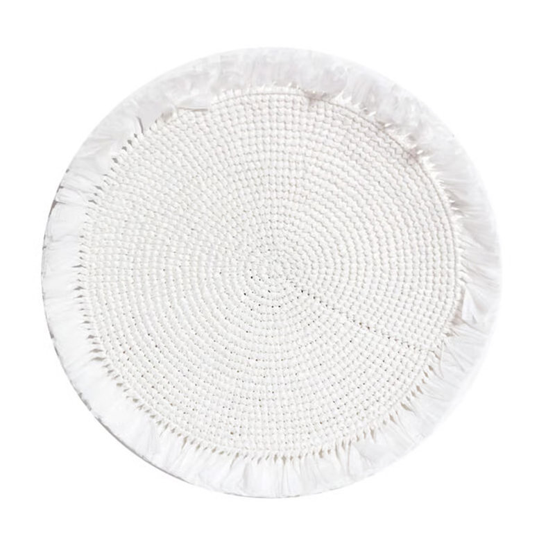 Napperons tissés à franges - Blanc, Blanc