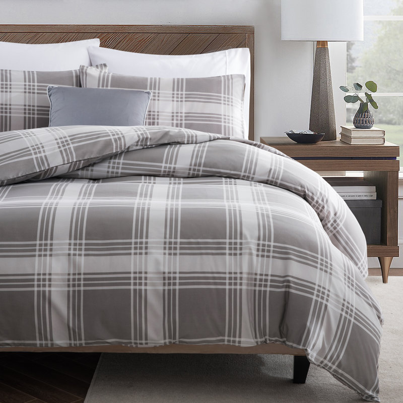 Sequoyah Microfiber Flora Reversible Duvet Cover with Pillowcases, Double Duvet Cover + 2 Standard Pillowcases, Imp Check