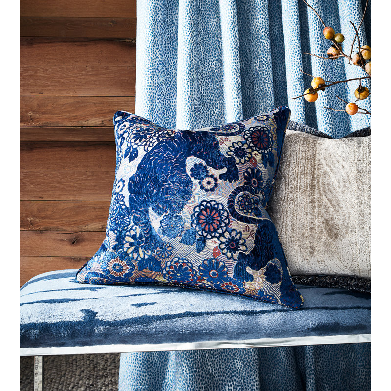 Tundra Siberian Tiger Fabric, Sapphire Flame