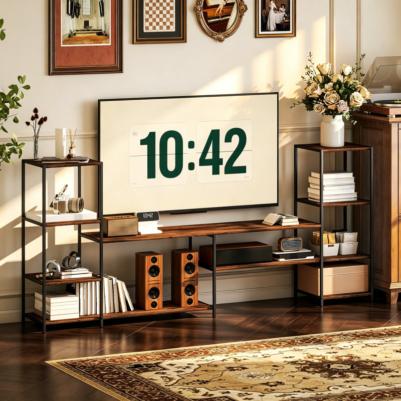 TV Stand for TVs up to 60 Inches Industrial Entertainment Center with Storage Shelves