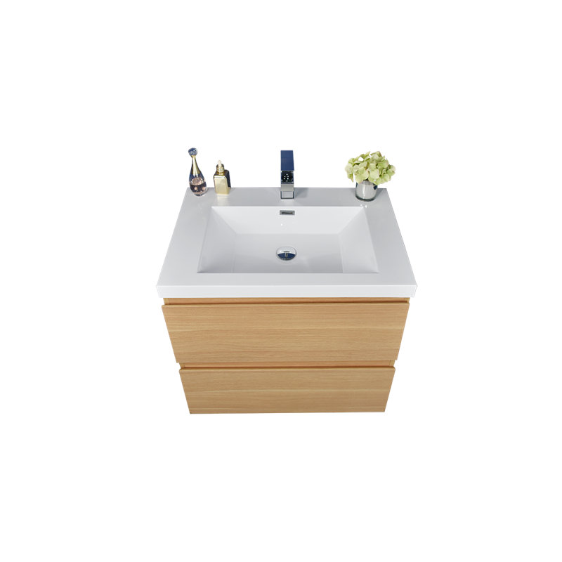 Ensemble de meuble-lavabo simple 24 po Hridhaan, Chêne Coburg