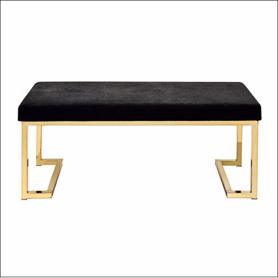 Banc avec base en C en métal