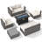 Wicker 6 - Person Modular Patio Conversation Sets With Cushions-1545340829