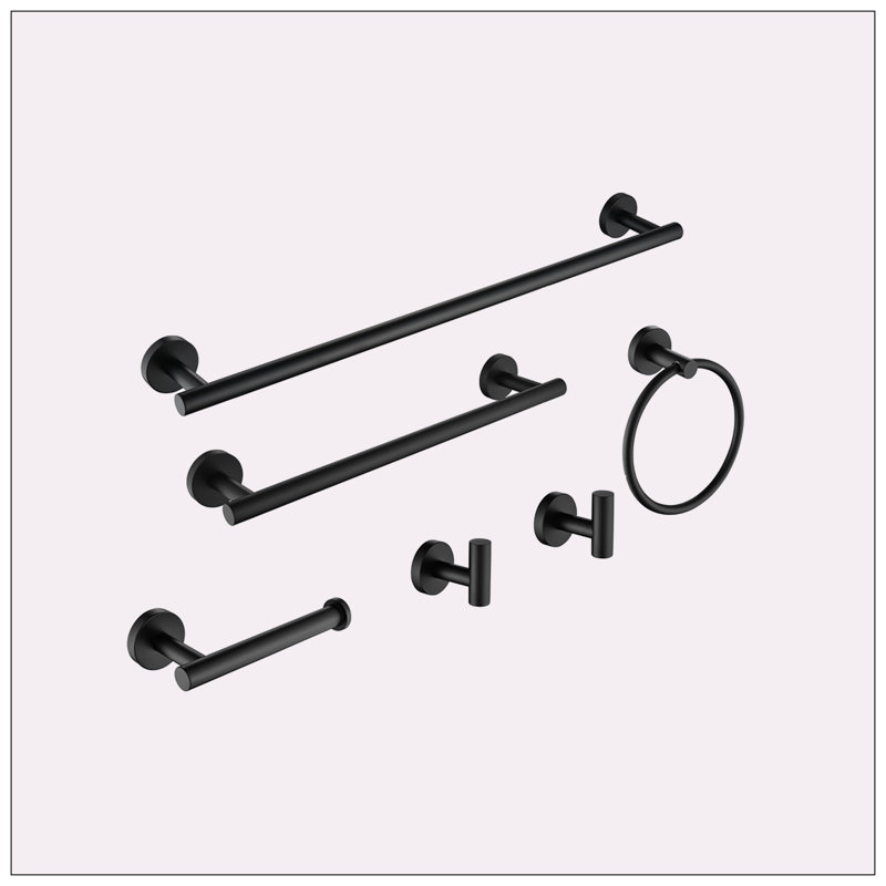 Towel Rack, Matte Black, 7" H x 24" W x 3.34" D