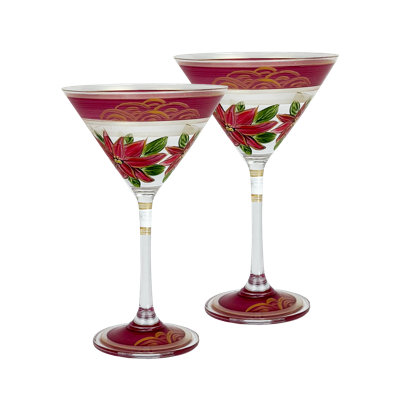 Laveen Holiday Martini Glass S/2