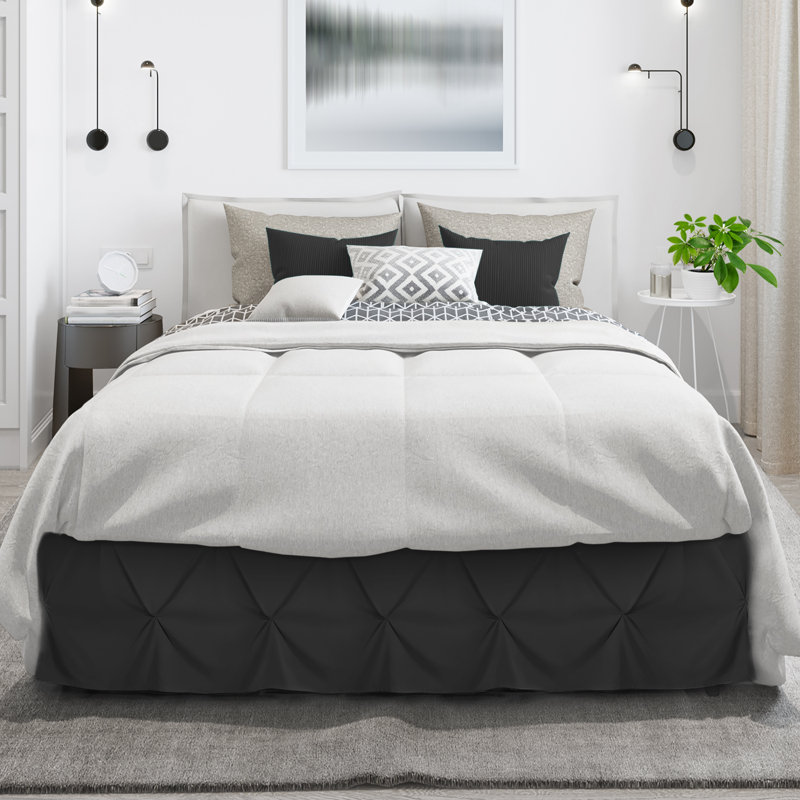 Tailored Bed Skirt, Black, Queen