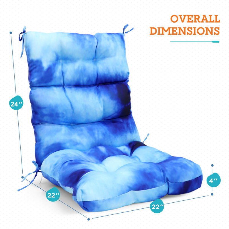 Indoor/Outdoor Seat/Back Cushion, Tie Dye Blue