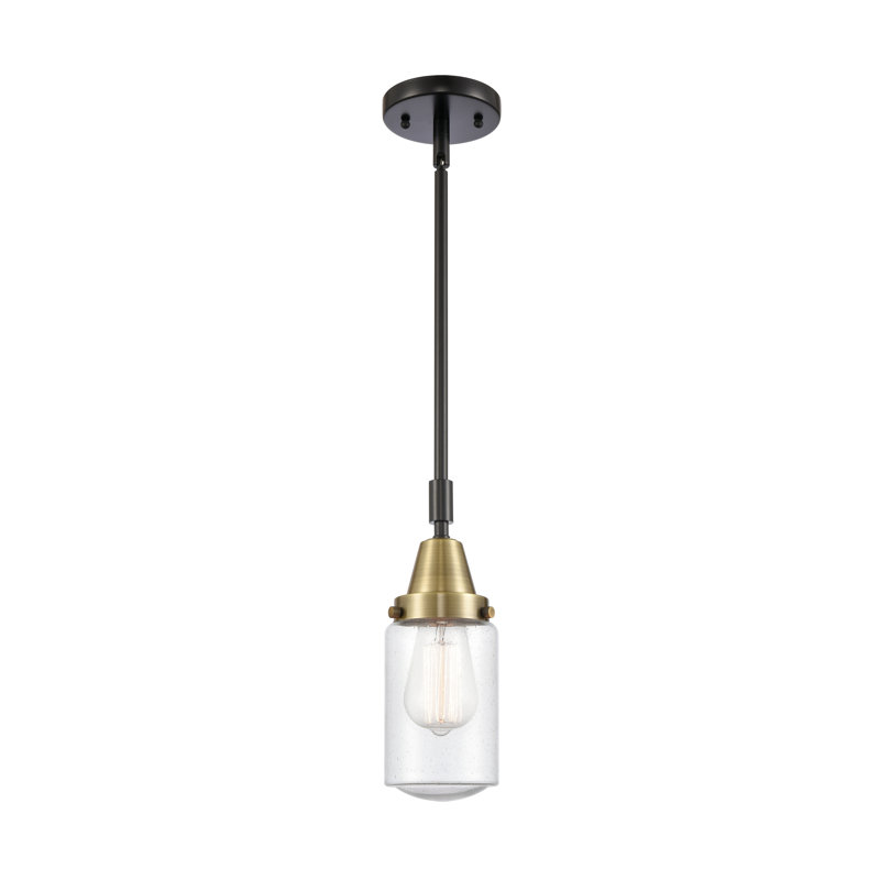 Luminaire suspendu cylindrique à 1 lumière Saroyan, Ampoule non incluse, Laiton antique noir