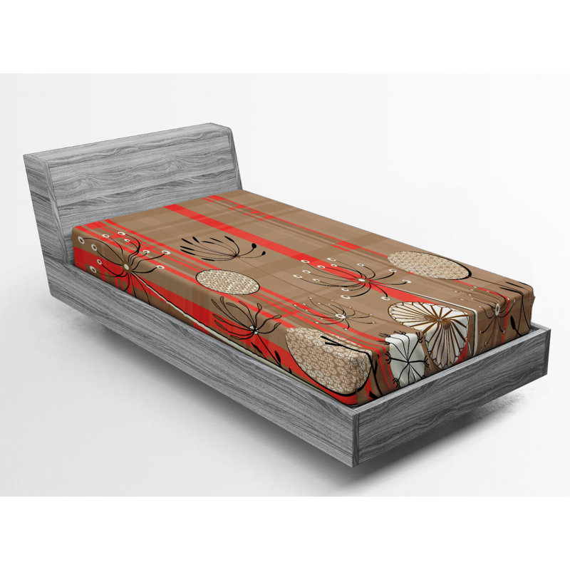Microfiber Floral Fitted Sheet, Twin Fitted Sheet