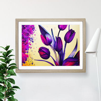 Tulip Flower Splash Vol.5 Abstract - Framed Print