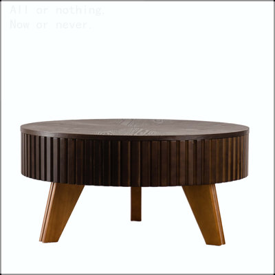 Table basse ronde rétro avec espace de rangement