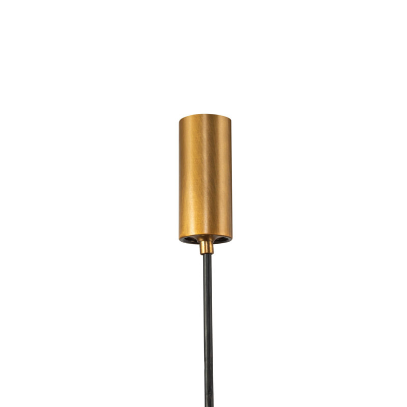 Nio 45-in Black dimmable LED Linear Pendant, Antique Brass