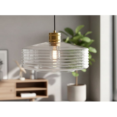 1 - Light Antique Brass Drum Pendant