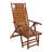 Folding Reclining Chair With Adjustable Backrest Solid Wood Lounge Chair Portable Chair For Outdoor Garden, Terrace, Patio, Beach