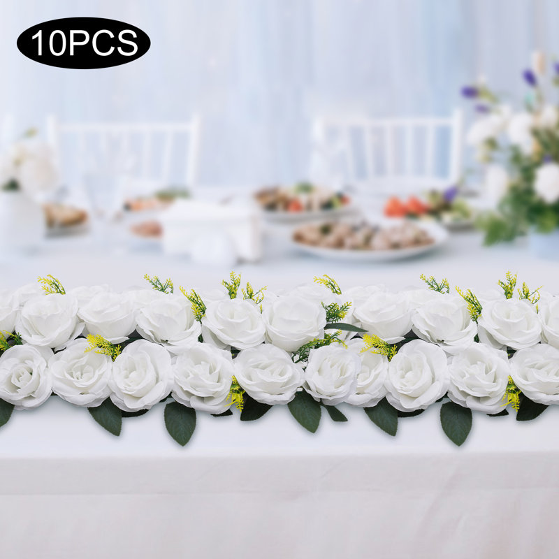 10 roses artificielles pour centre de table, arrangements floraux et centres de table