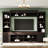 Farmhouse 4-Piece Entertainment Wall Unit Set With Bookshelf For Tvs Up To 70", Walnut TV Stand With Adjustable Shelves, Mid-Century Large Media Console With Wine Rack For Living Room-849740902