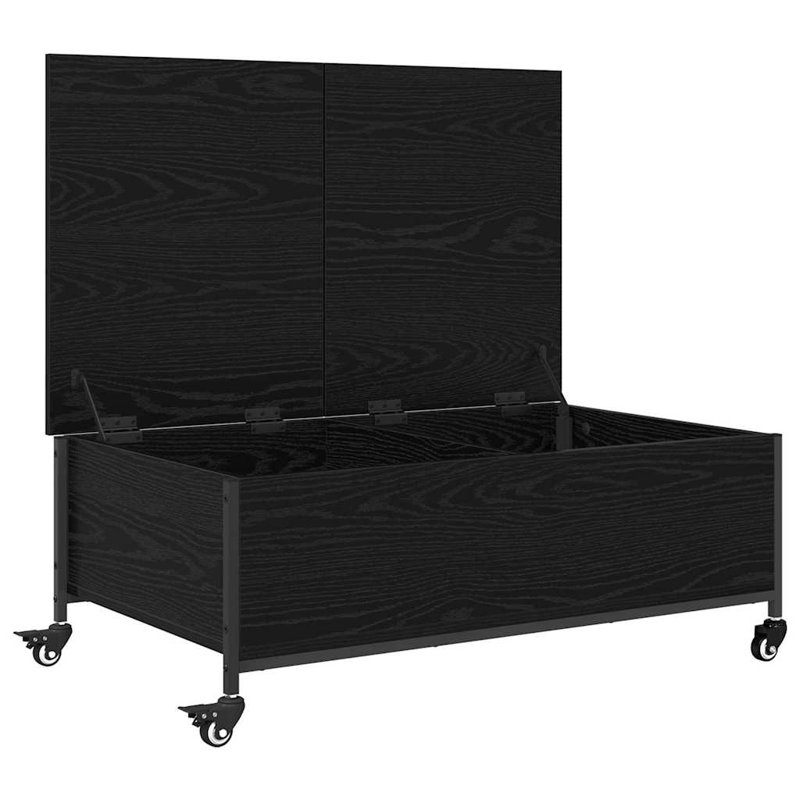Coffee Table with Storage, Black Oak