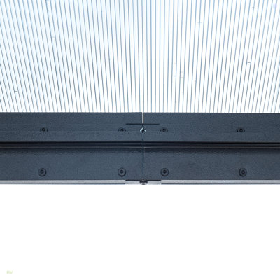 Pavillon de jardin en polycarbonate à double auvent avec cadre en aluminium, pavillon permanent avec filet et rideaux pour les pelouses de jardin