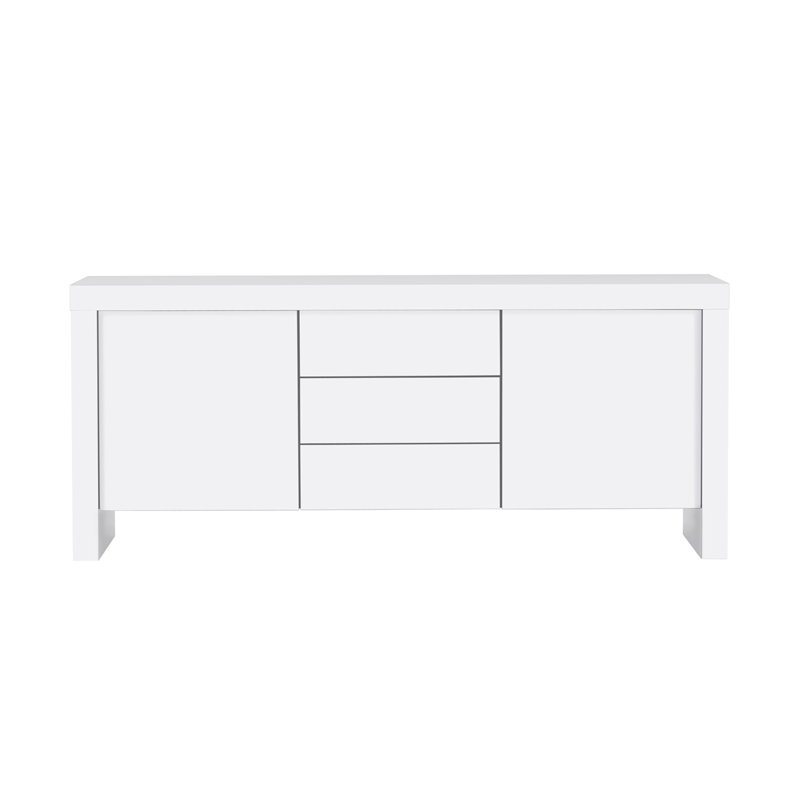 Ashka 74'' Sideboard, Concrete / Pure Black
