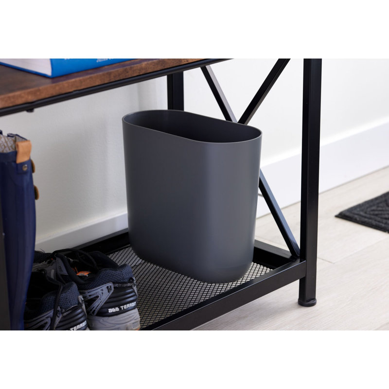 Charcoal Recycled Plastic Slim Oval Waste Basket