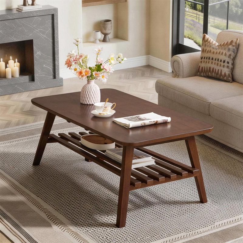 Tables basses et cocktail peu encombrantes, rangement moderne en bois d'hévéa pour la maison