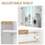 70.5mm W 60.5mm H Surface Frameless Medicine Cabinet Mirror 2 Adjustable