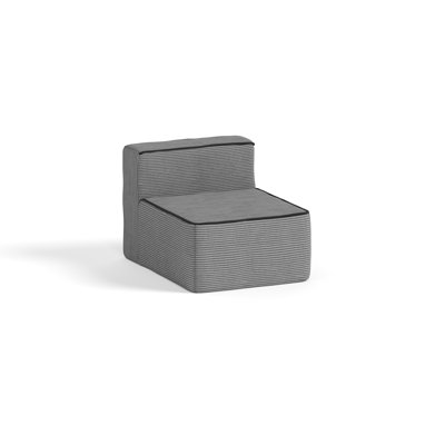 Gray Armless Sofa With Footrest &one Cushion