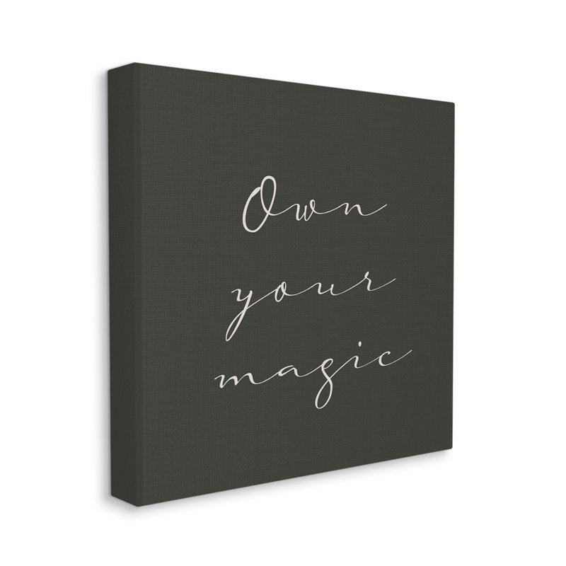 Minimalist Black and White Canvas Quote Wall Art, 17" x 17"