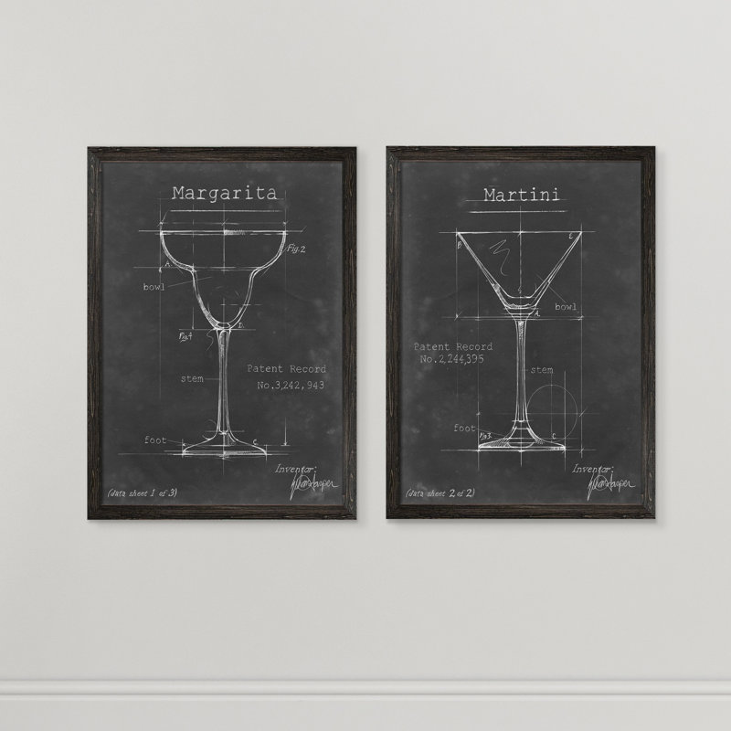 « articles bar blueprint v » par antonymeus bunjamin (abe)-2 pièces, ensemble de 2 reproductions d’art sur image