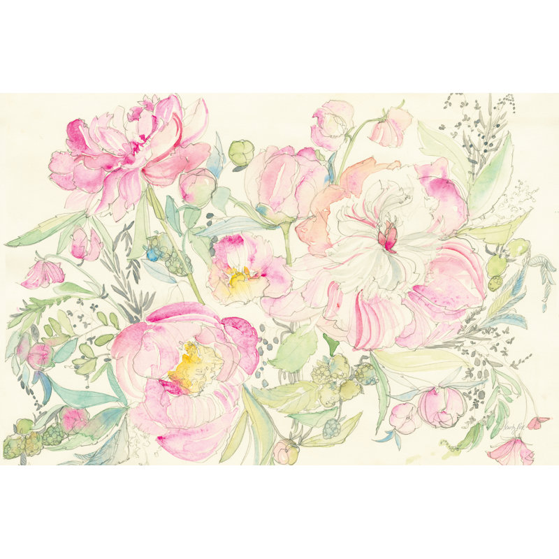 Peony Garden by Kristy Rice - Wrapped Canvas Painting, 61cm H x 91cm W