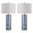 31" Glass Table Lamp With Cream Shade